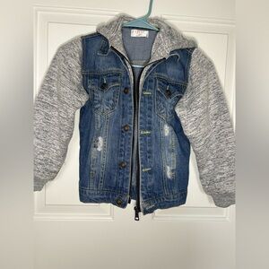 Denim Jacket with Gray Sleeves